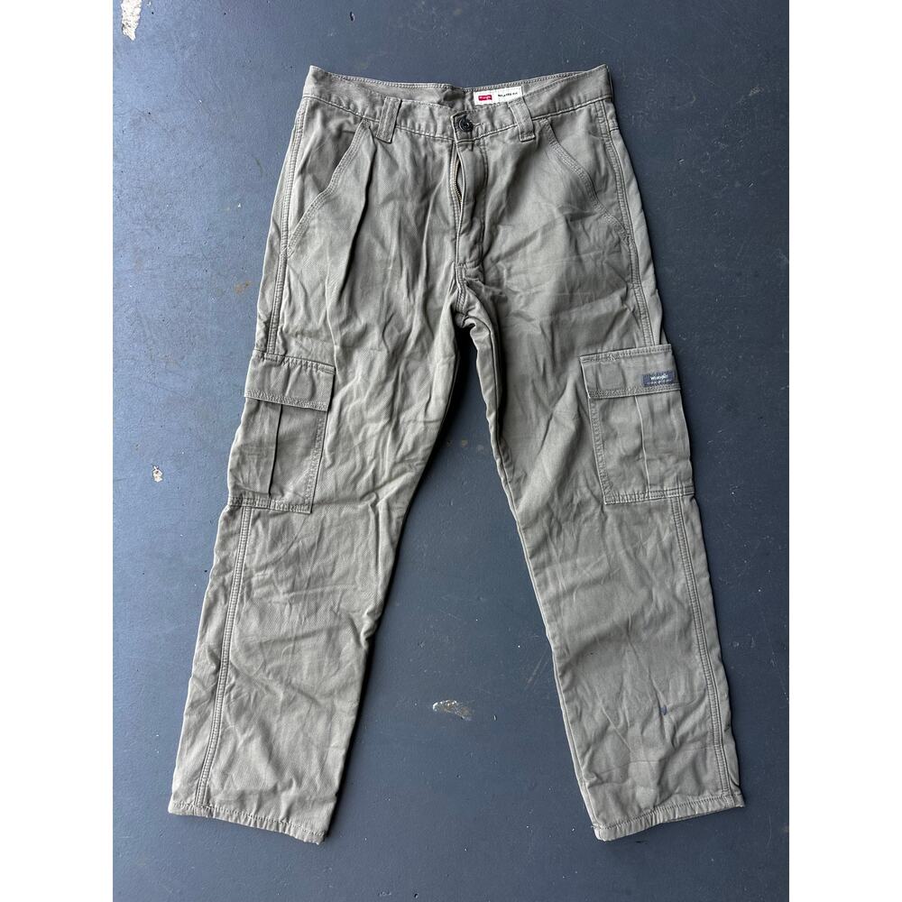 Wrangler Fleece Lined Cargo Pants Gray Workwear Utility 29x30
